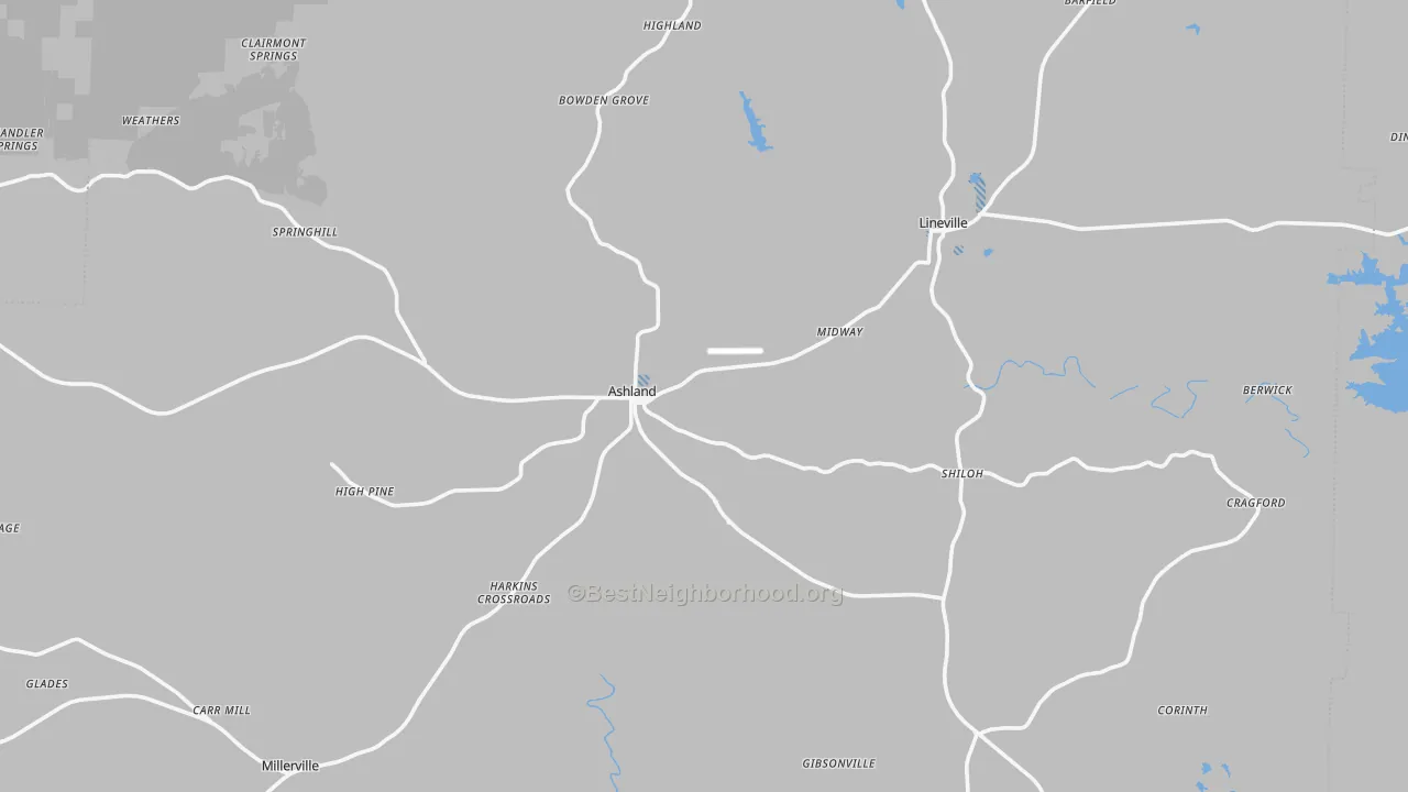 Transit Grade map of Clay County, AL