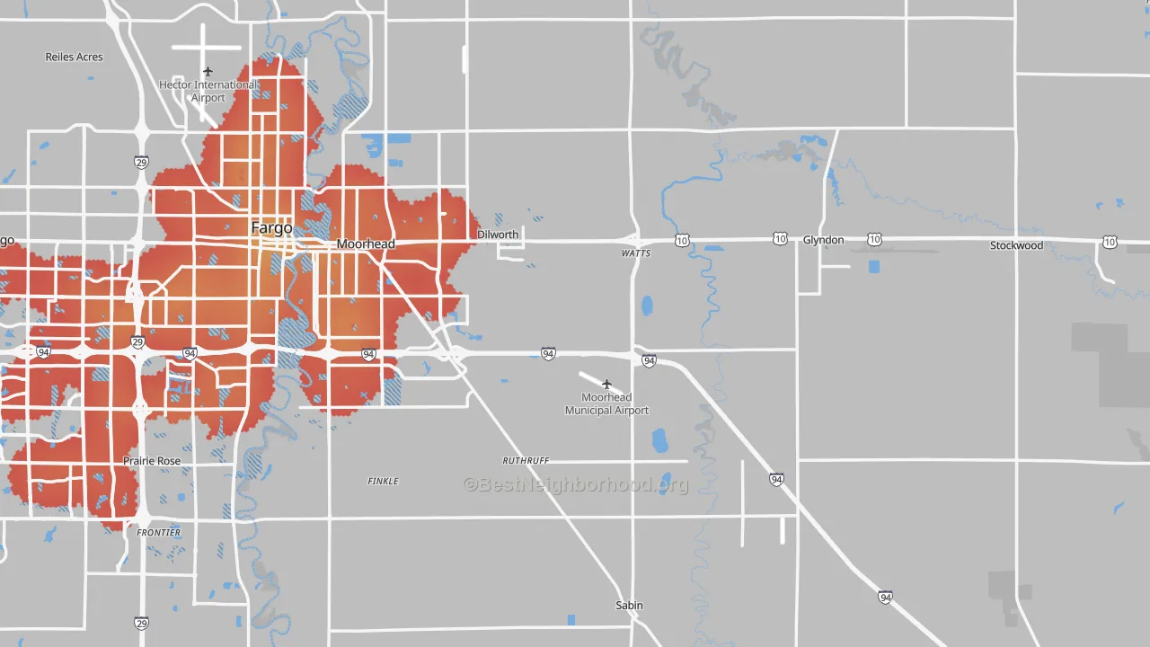 Transit Grade map of Clay County, MN