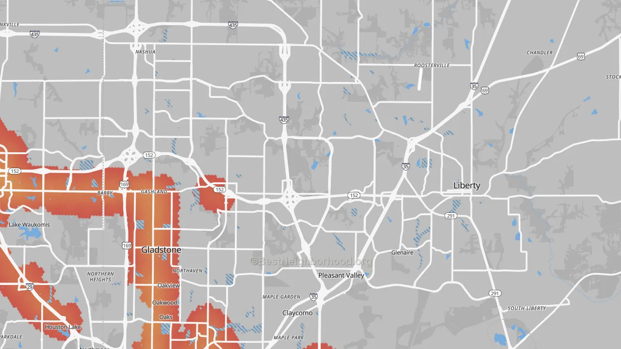 Transit Grade map of Clay County, MO