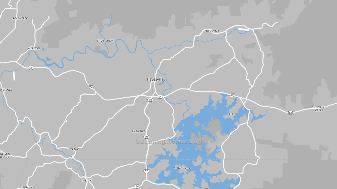 Transit Grade map of Clay County, NC