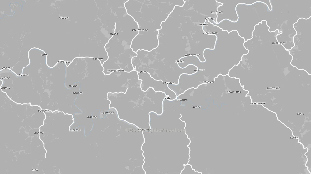 Transit Grade map of Clay County, WV