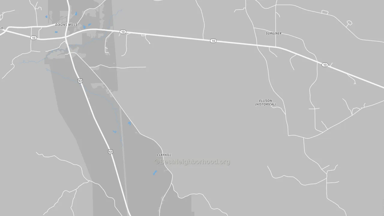 Transit Grade map of Clayhill, AL