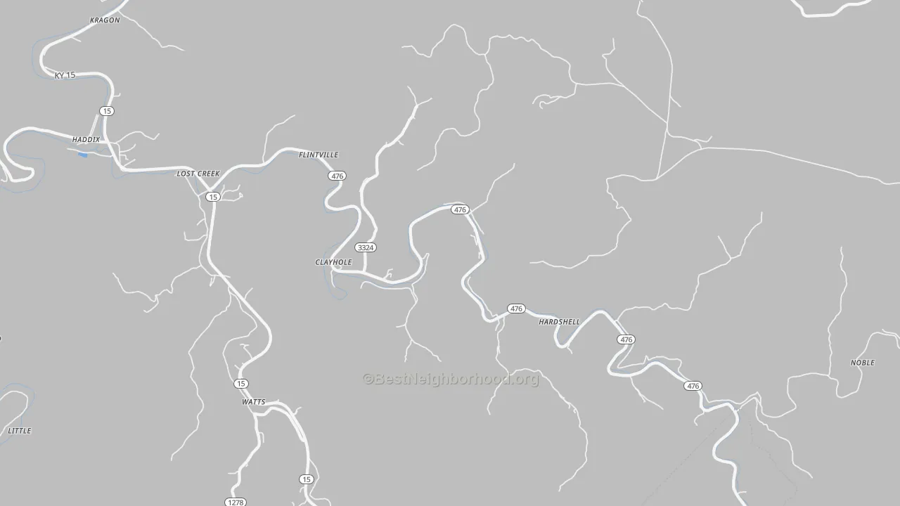 Transit Grade map of Clayhole, KY