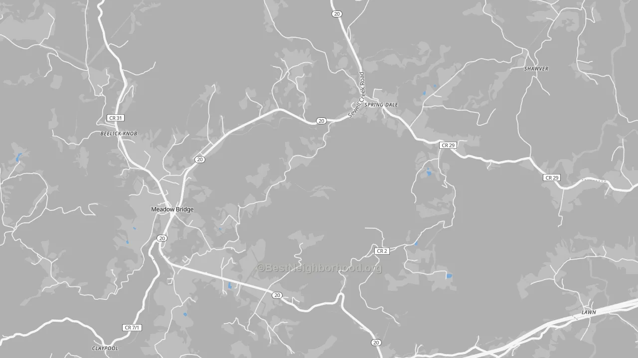 Transit Grade map of Claypool, WV