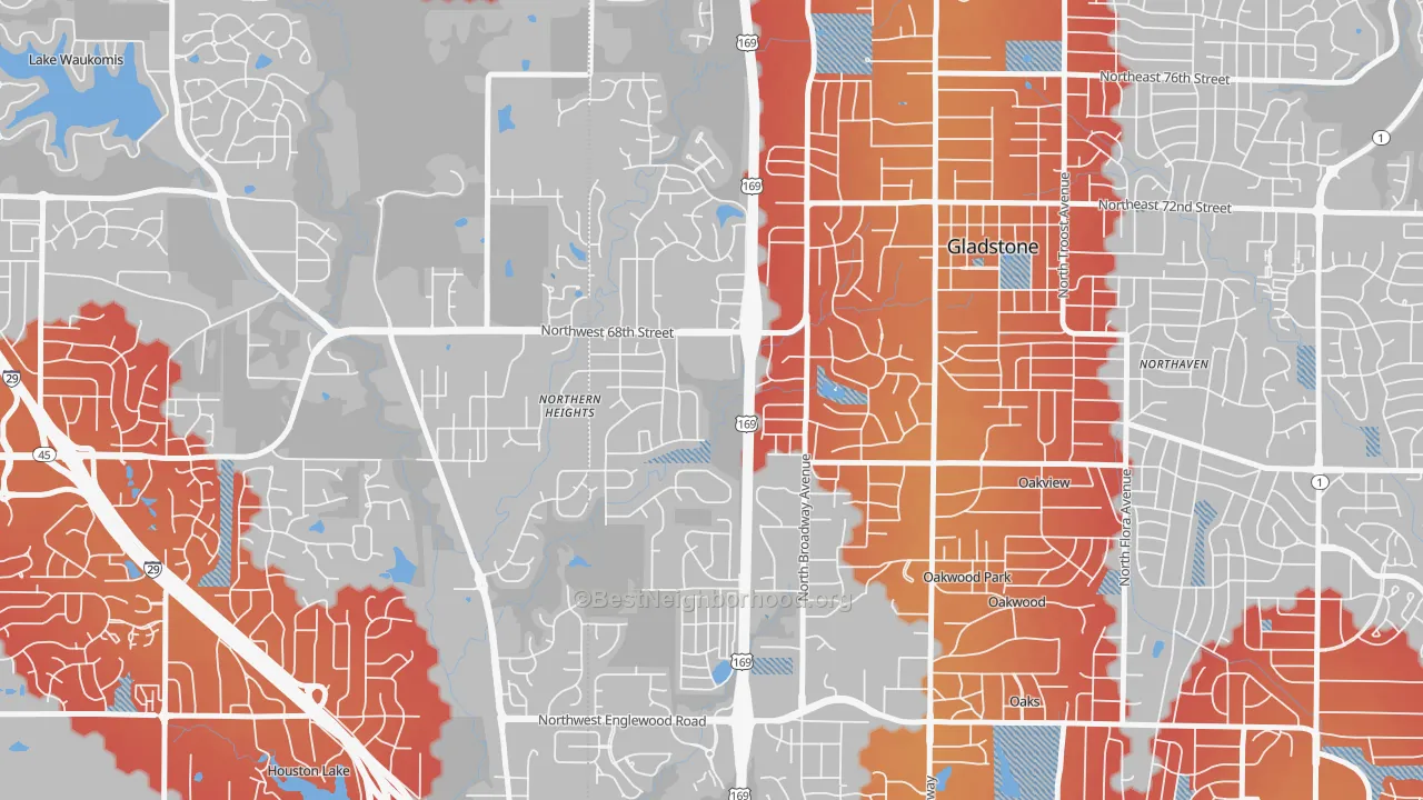 Transit Grade map of Clayton, Kansas City, MO