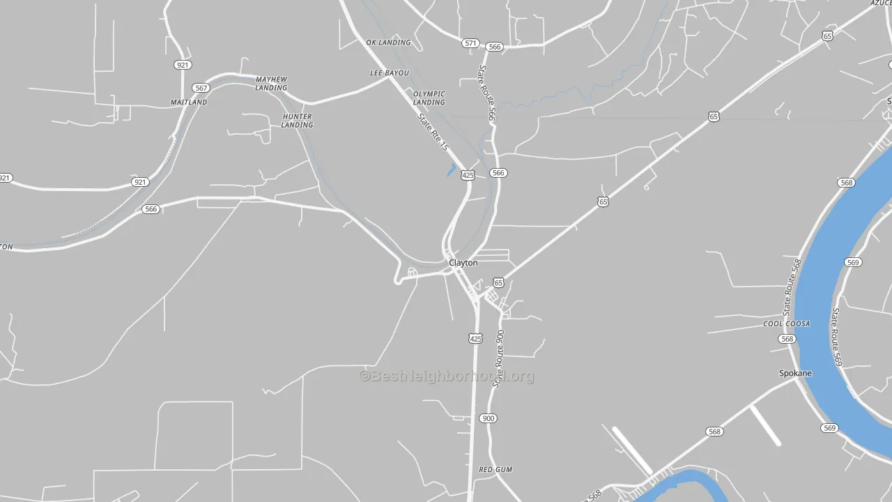 Transit Grade map of Clayton, LA
