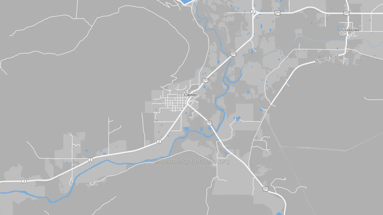 Transit Grade map of Clayton, OK