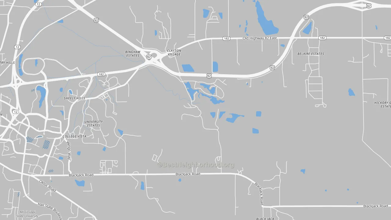 Transit Grade map of Clayton Village, MS