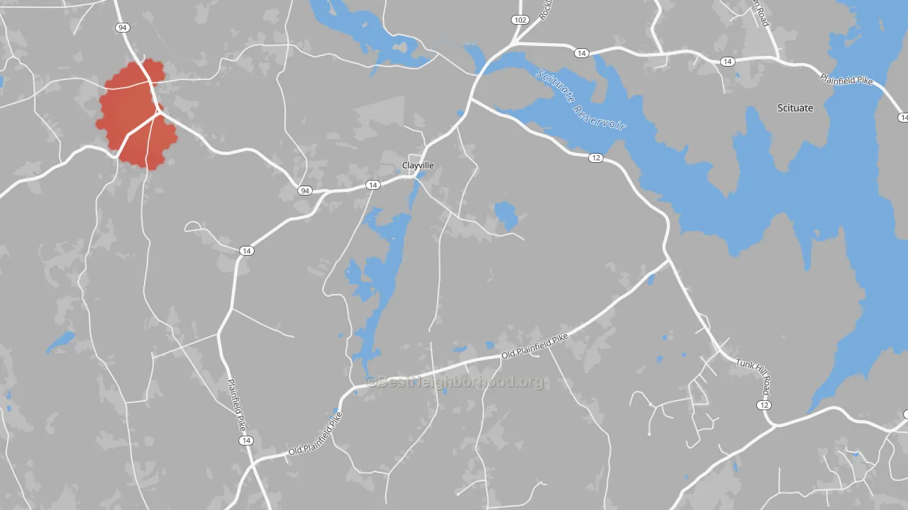 Transit Grade map of Clayville, RI