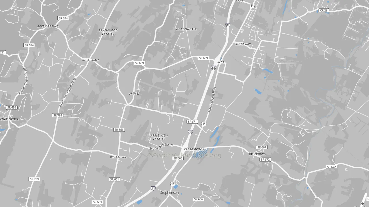 Transit Grade map of Clear Brook, VA
