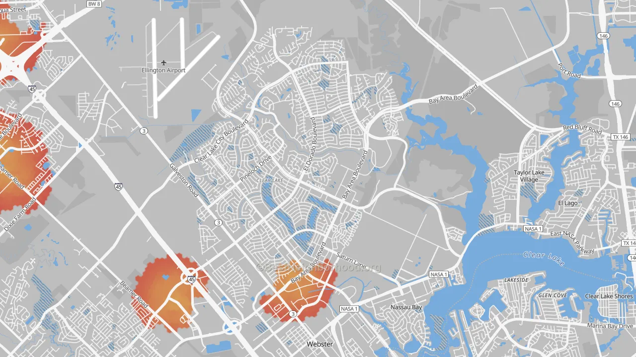 Transit Grade map of Clear Lake, Houston, TX
