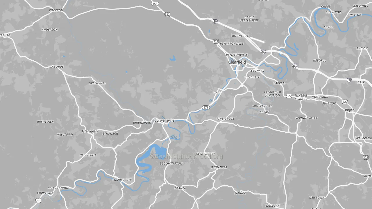 Transit Grade map of Clearfield County, PA