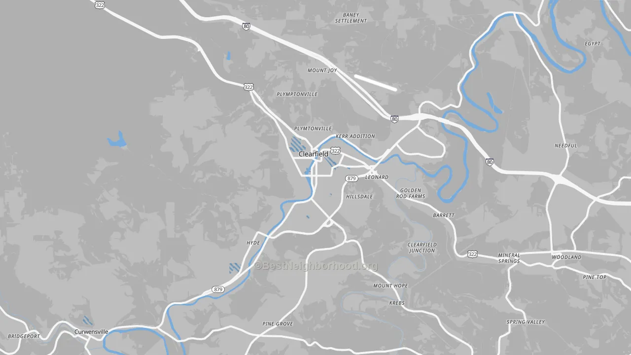 Transit Grade map of Clearfield, PA