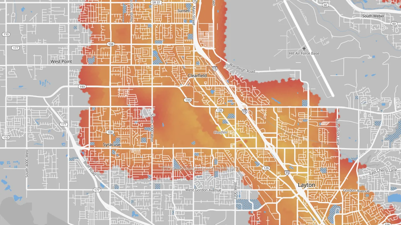 Transit Grade map of Clearfield, UT