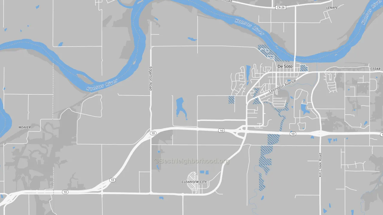 Transit Grade map of Clearview City, KS