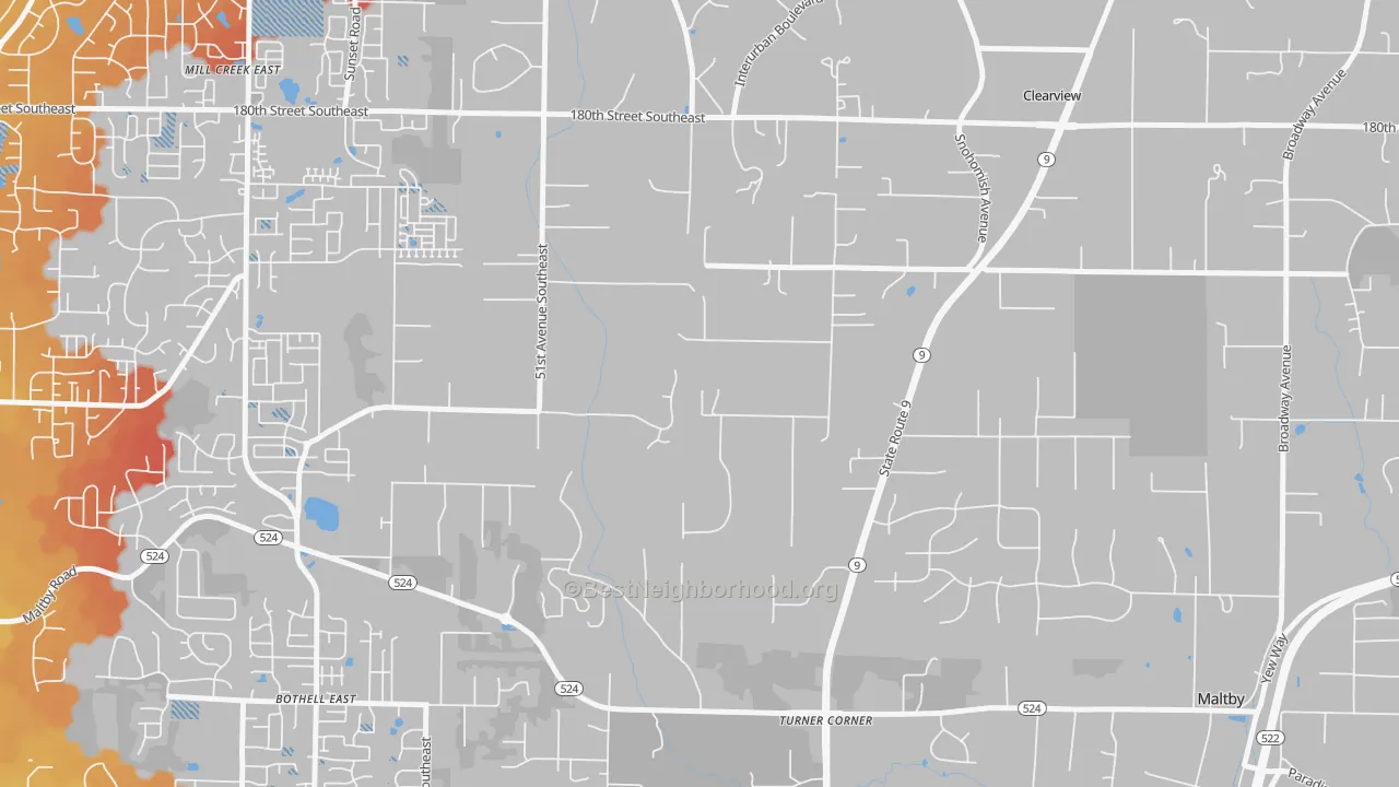 Transit Grade map of Clearview, WA