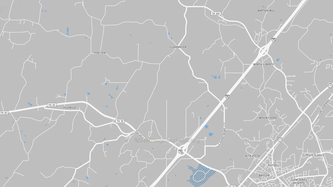 Transit Grade map of Clearwater, TN