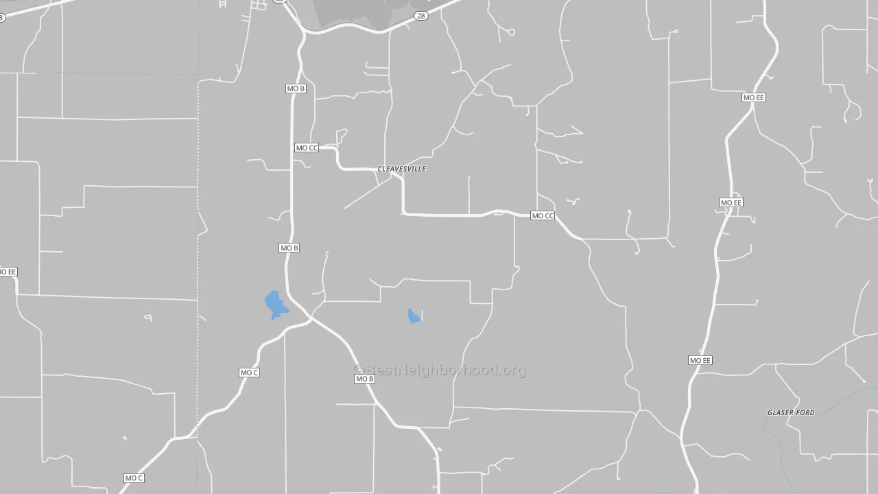 Transit Grade map of Cleavesville, MO