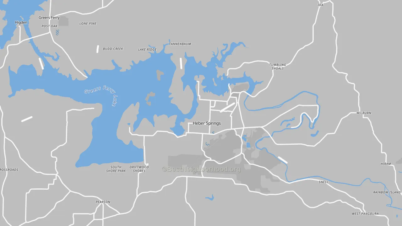 Transit Grade map of Cleburne County, AR