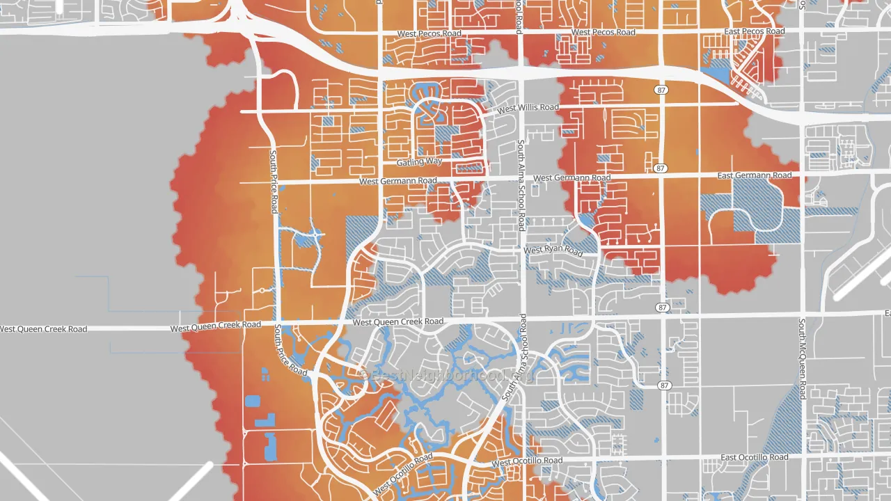 Transit Grade map of Clemente Ranch, Chandler, AZ