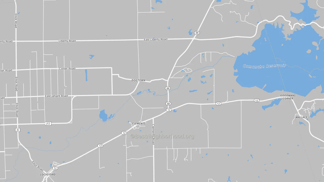 Transit Grade map of Clements, CA