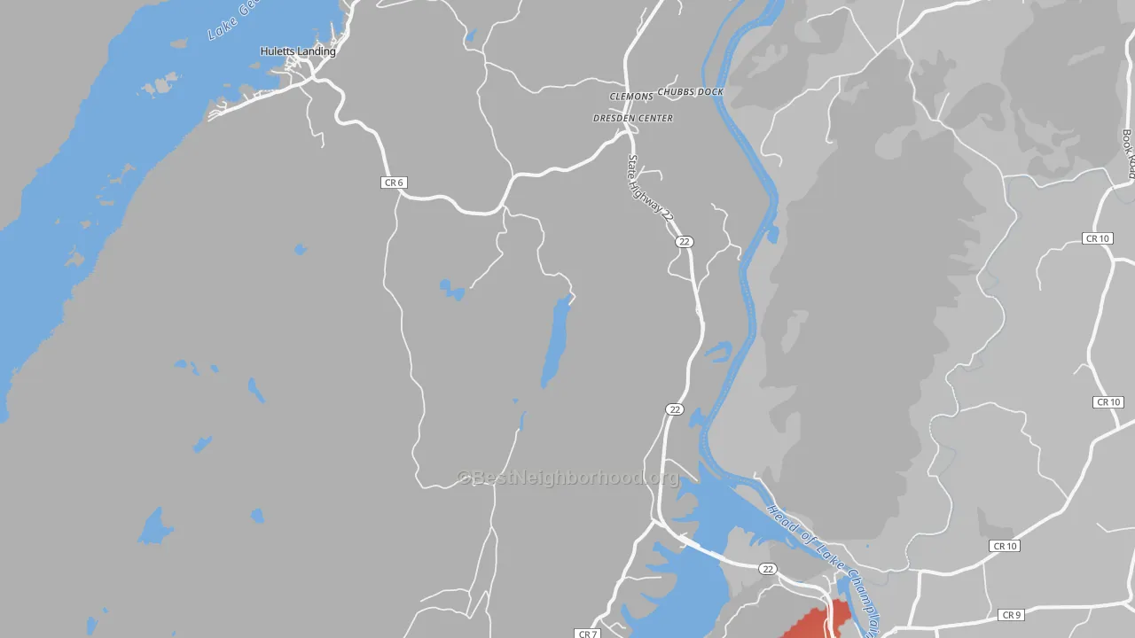 Transit Grade map of Clemons, NY
