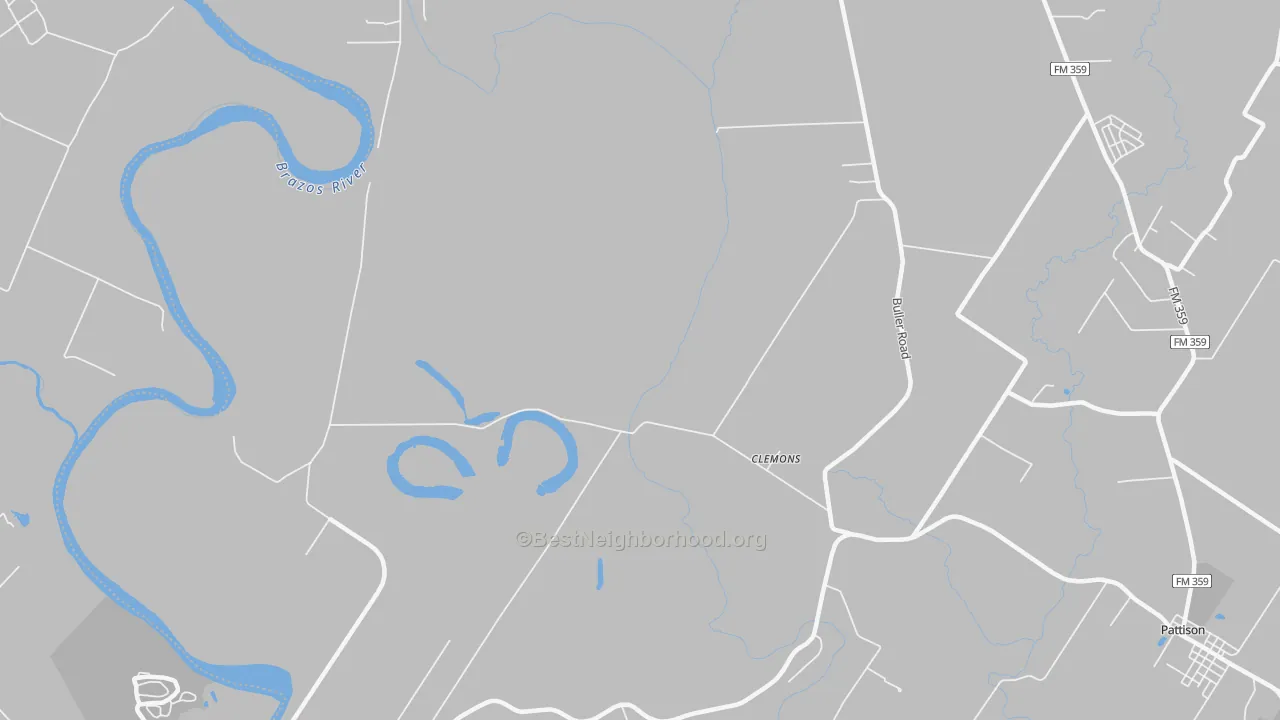 Transit Grade map of Clemons, TX