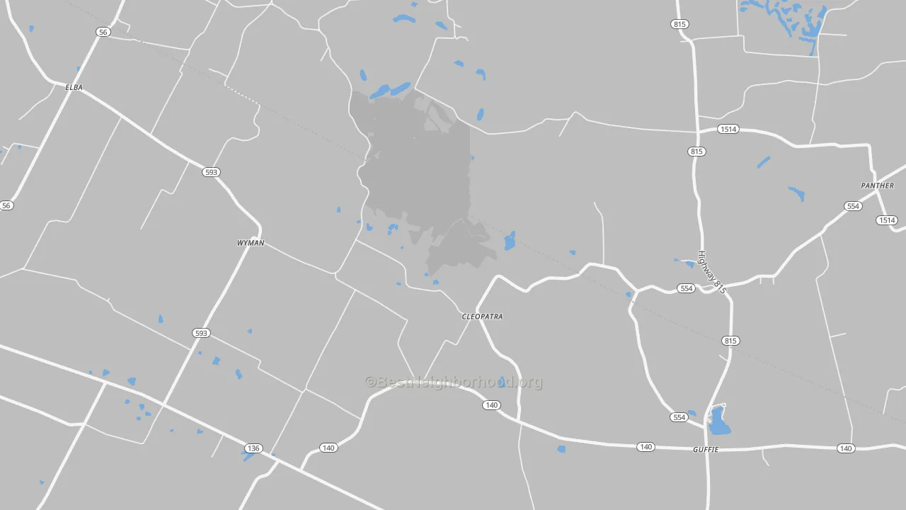 Transit Grade map of Cleopatra, KY