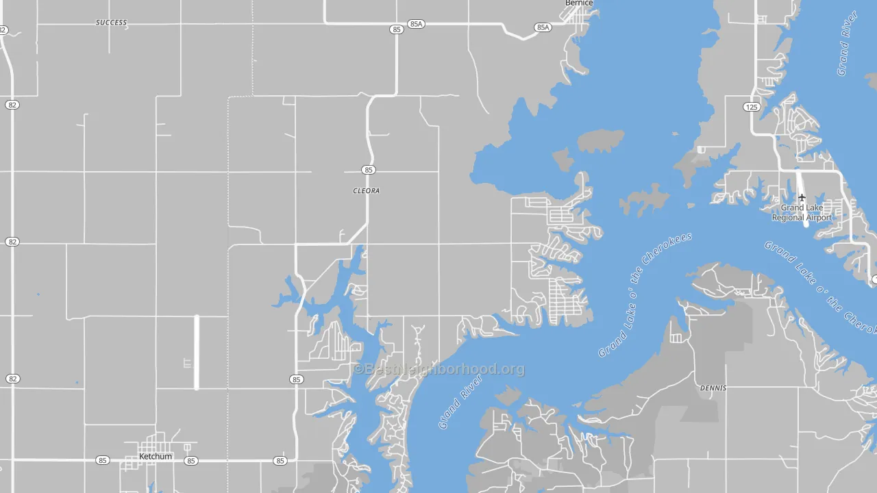 Transit Grade map of Cleora, OK
