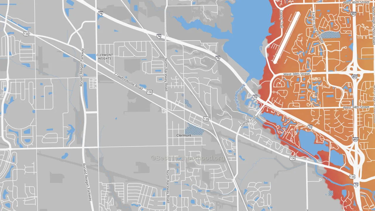 Transit Grade map of Clermont, IN