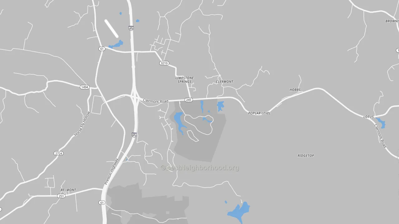 Transit Grade map of Clermont, KY