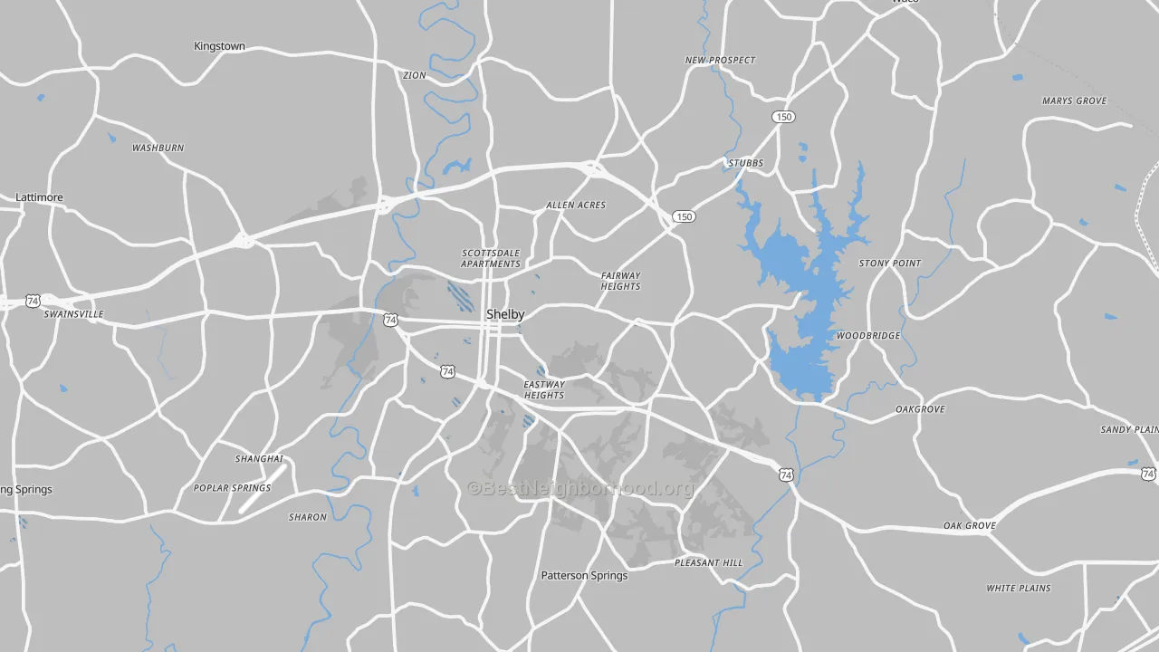 Transit Grade map of Cleveland County, NC