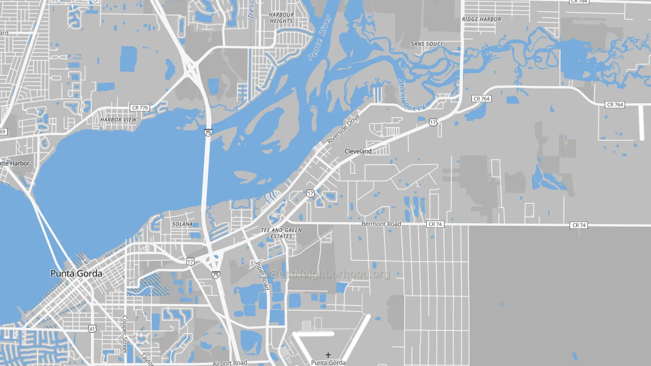 Transit Grade map of Cleveland, FL