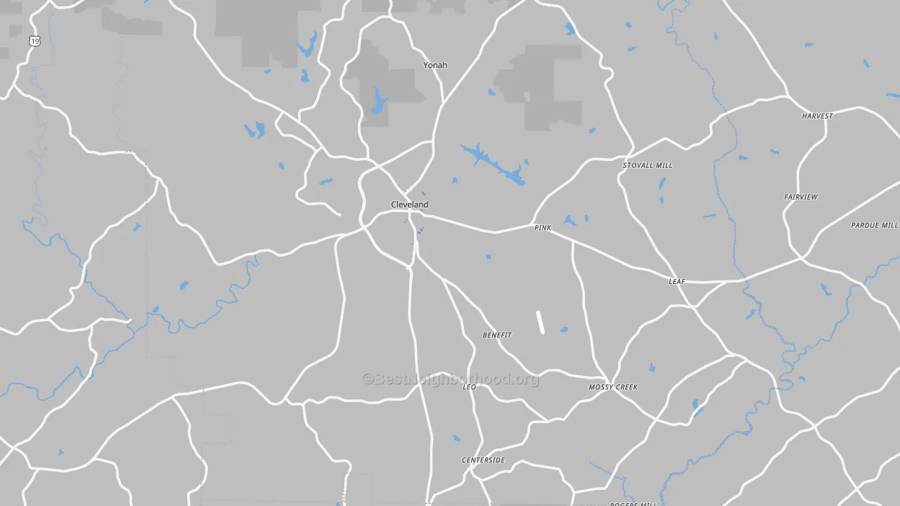 Transit Grade map of Cleveland, GA