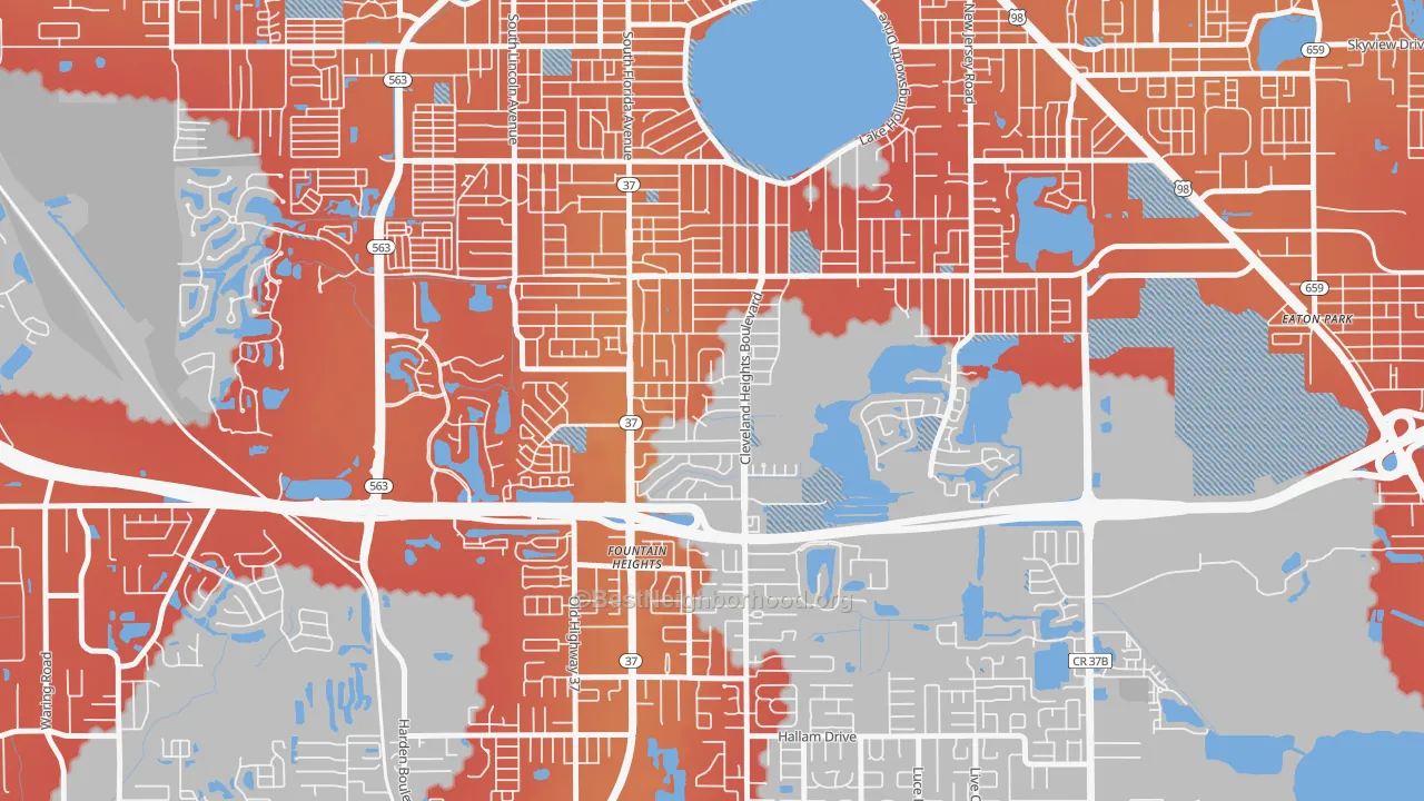 Transit Grade map of Cleveland Heights, Lakeland, FL