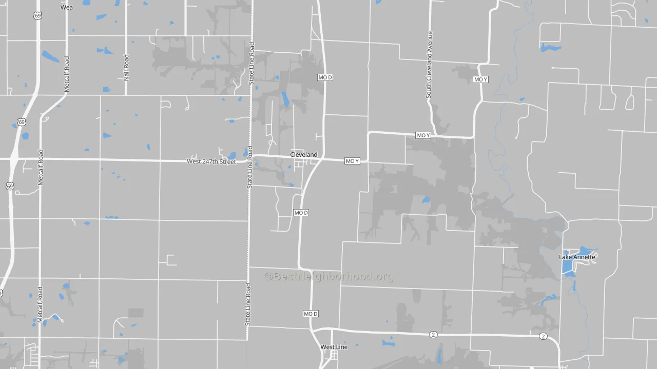 Transit Grade map of Cleveland, MO