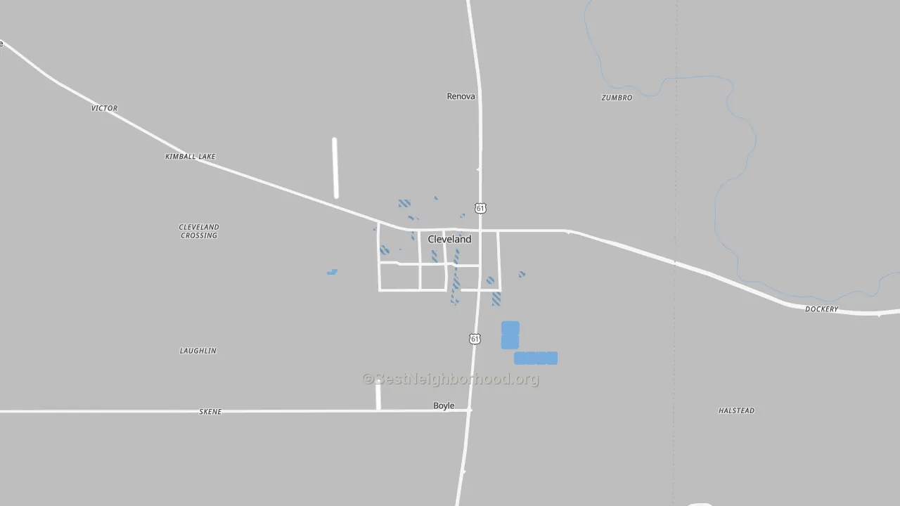 Transit Grade map of Cleveland, MS
