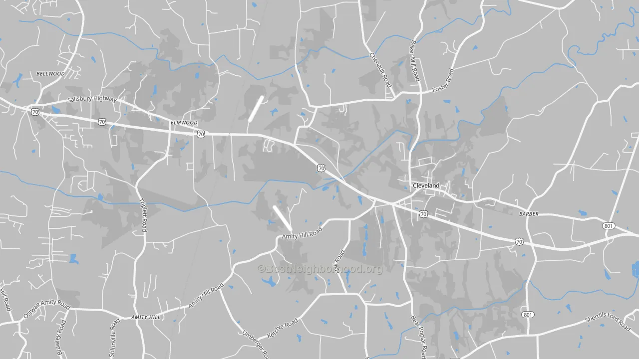 Transit Grade map of Cleveland, NC