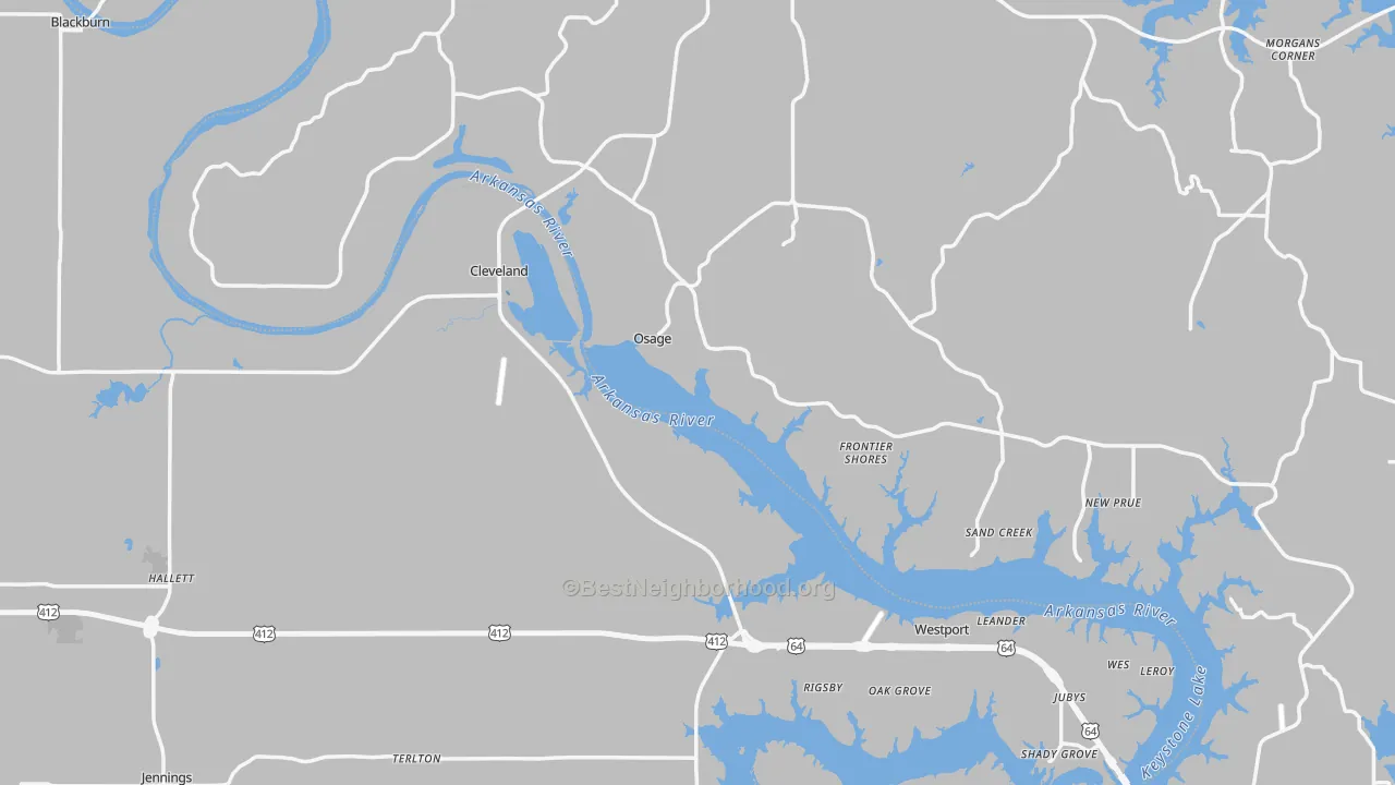 Transit Grade map of Cleveland, OK