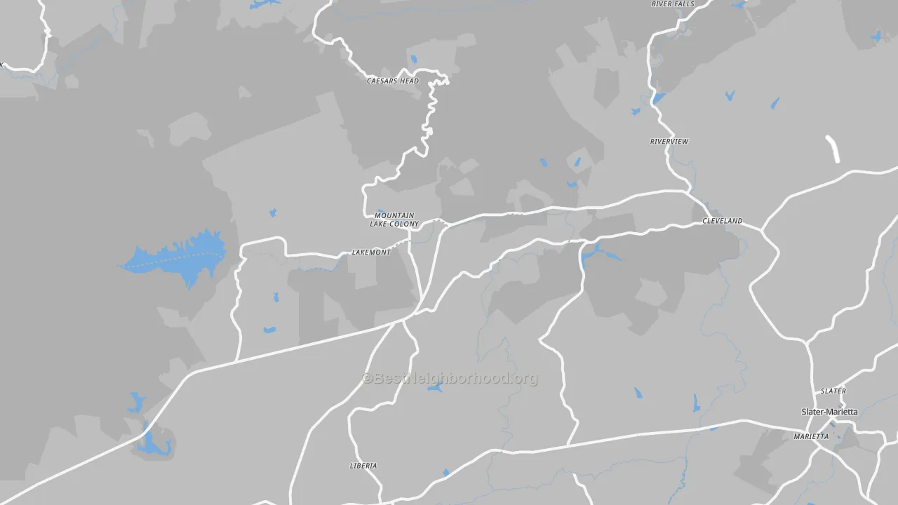Transit Grade map of Cleveland, SC