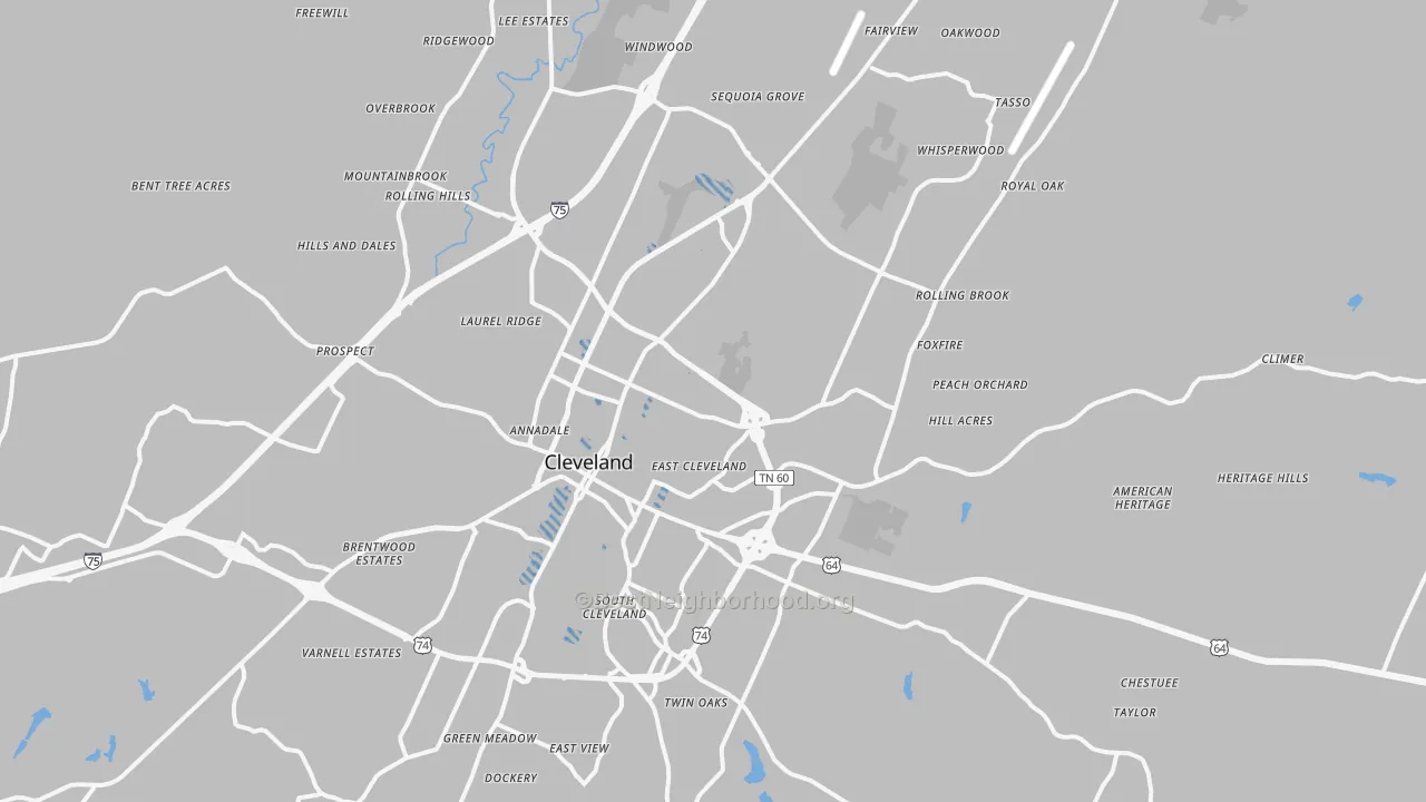 Transit Grade map of Cleveland, TN