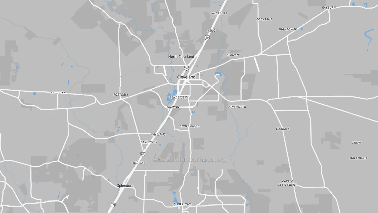 Transit Grade map of Cleveland, TX