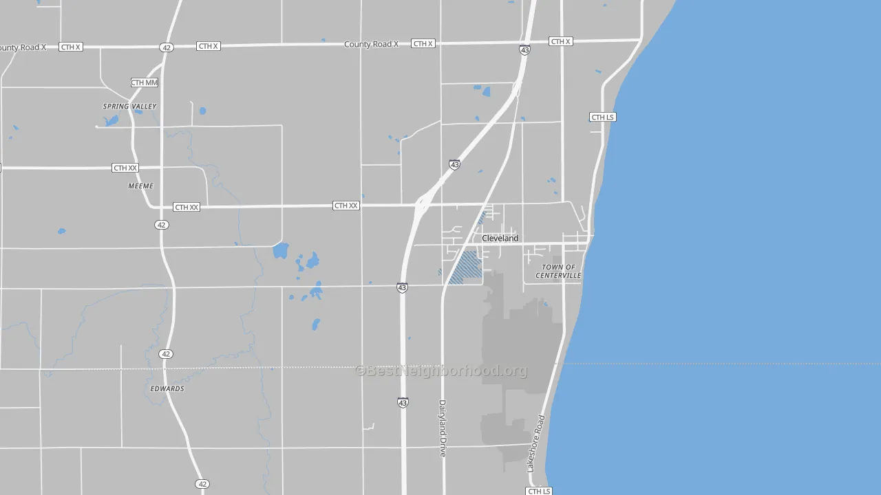 Transit Grade map of Cleveland, WI