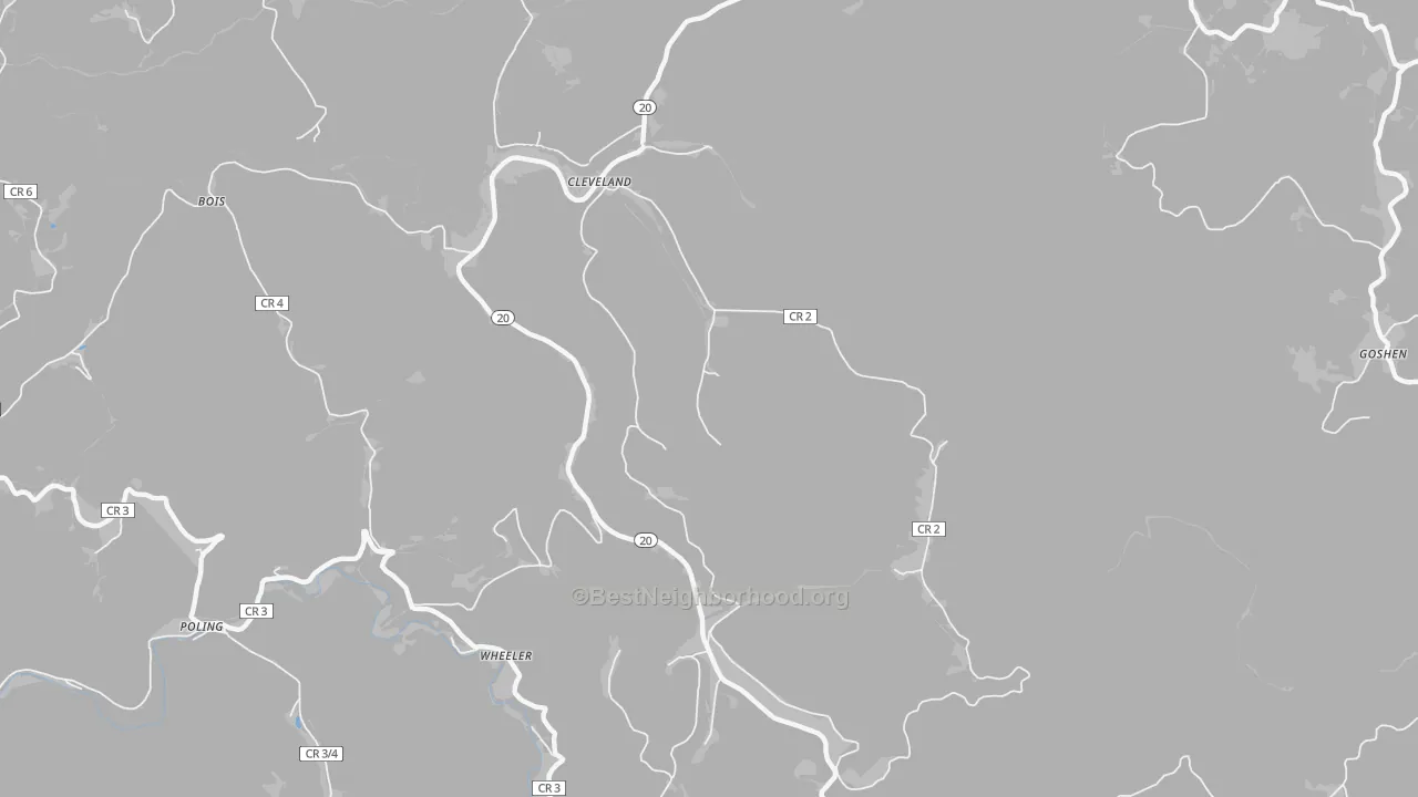 Transit Grade map of Cleveland, WV