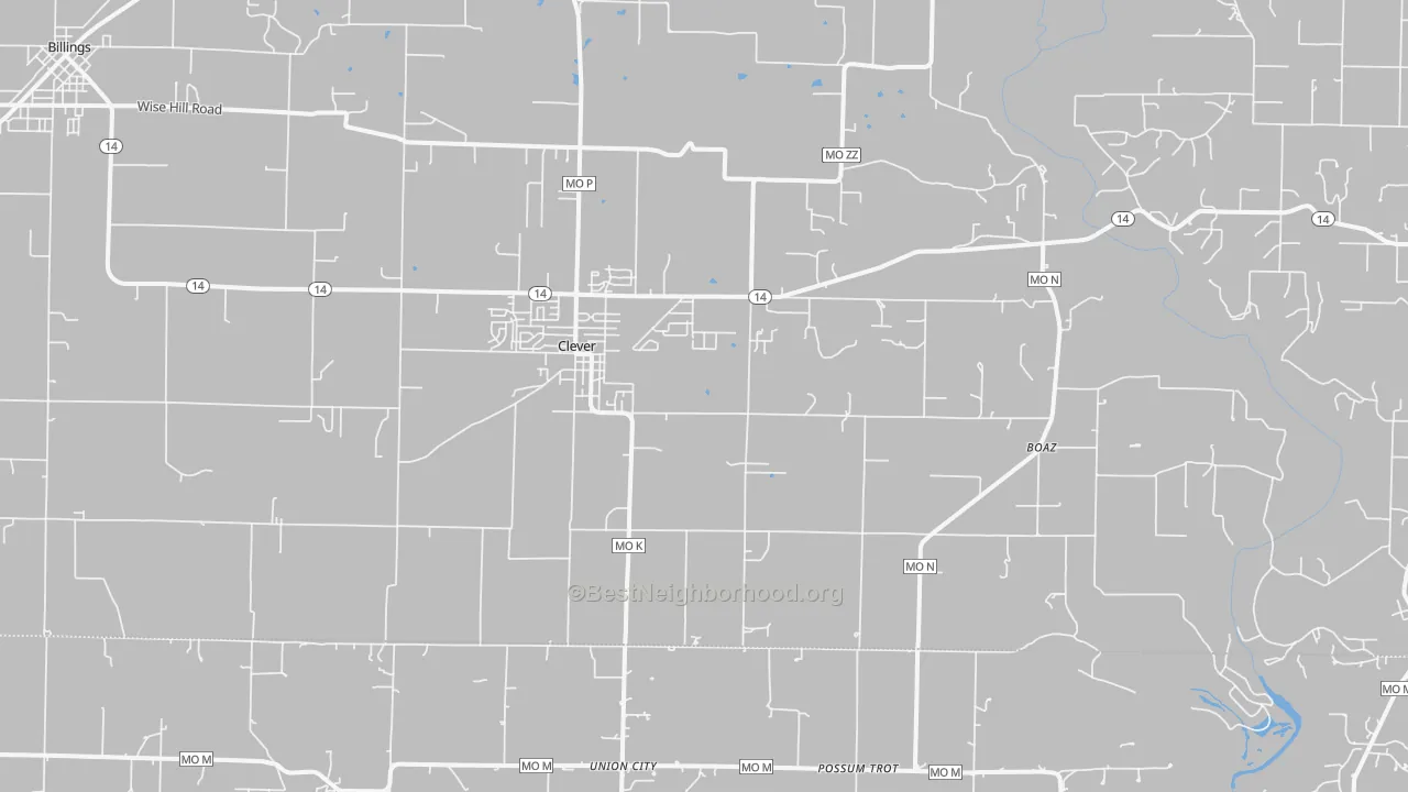 Transit Grade map of Clever, MO