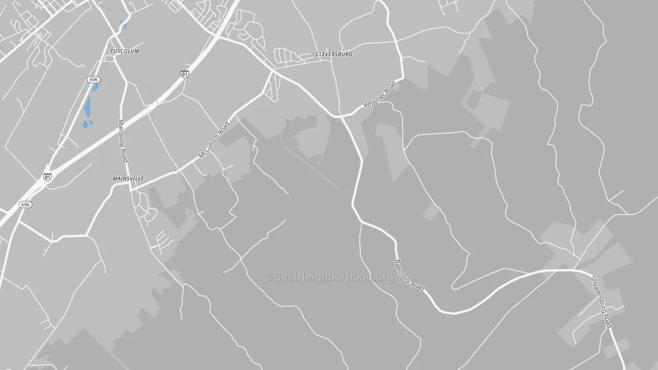 Transit Grade map of Cleversburg, PA