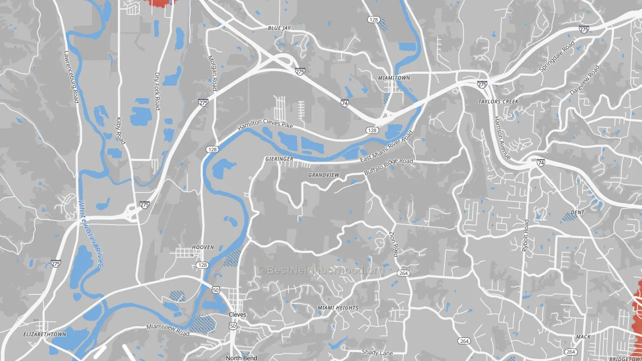 Transit Grade map of Cleves, OH