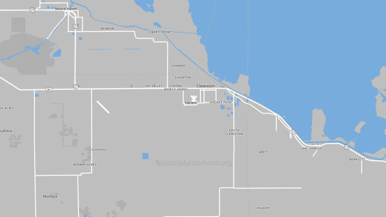 Transit Grade map of Clewiston, FL