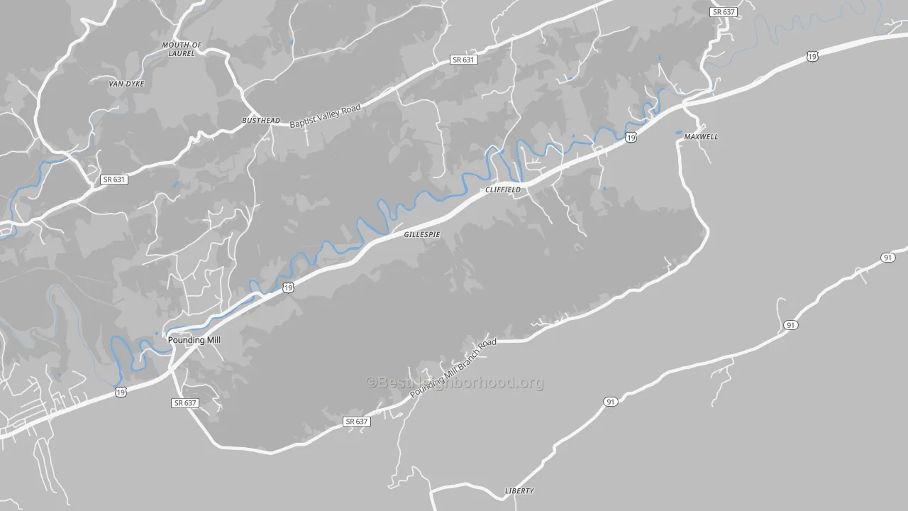 Transit Grade map of Cliffield, VA