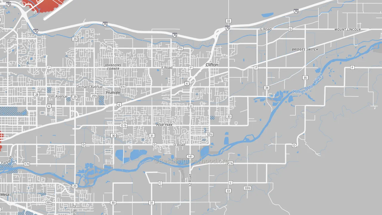Transit Grade map of Clifton, CO
